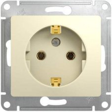 Розетка мех. СУ 1 мест. беж. (пл.осн., земля) GSL000243 Schneider GLOSSA